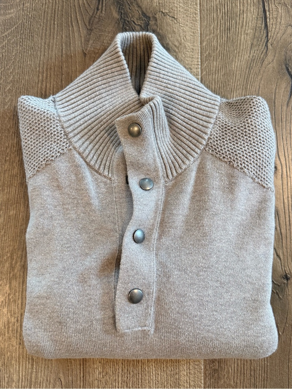 Banana Republic Men's Shawl-Collar Half-Zip Sweater - Light Taupe